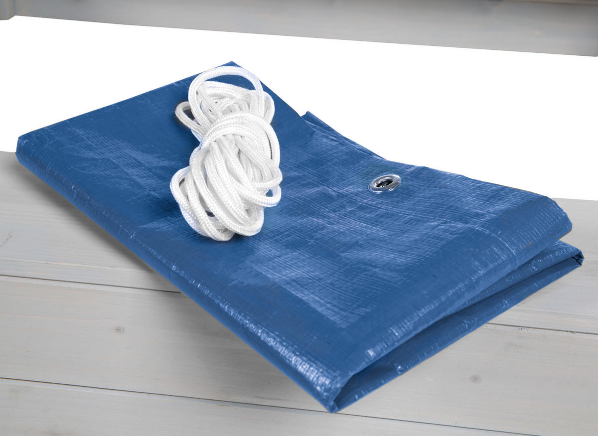 ABDECKPLANE FÜR SANDKÄSTEN blau - Blau, Kunststoff (154/154cm) - Roba