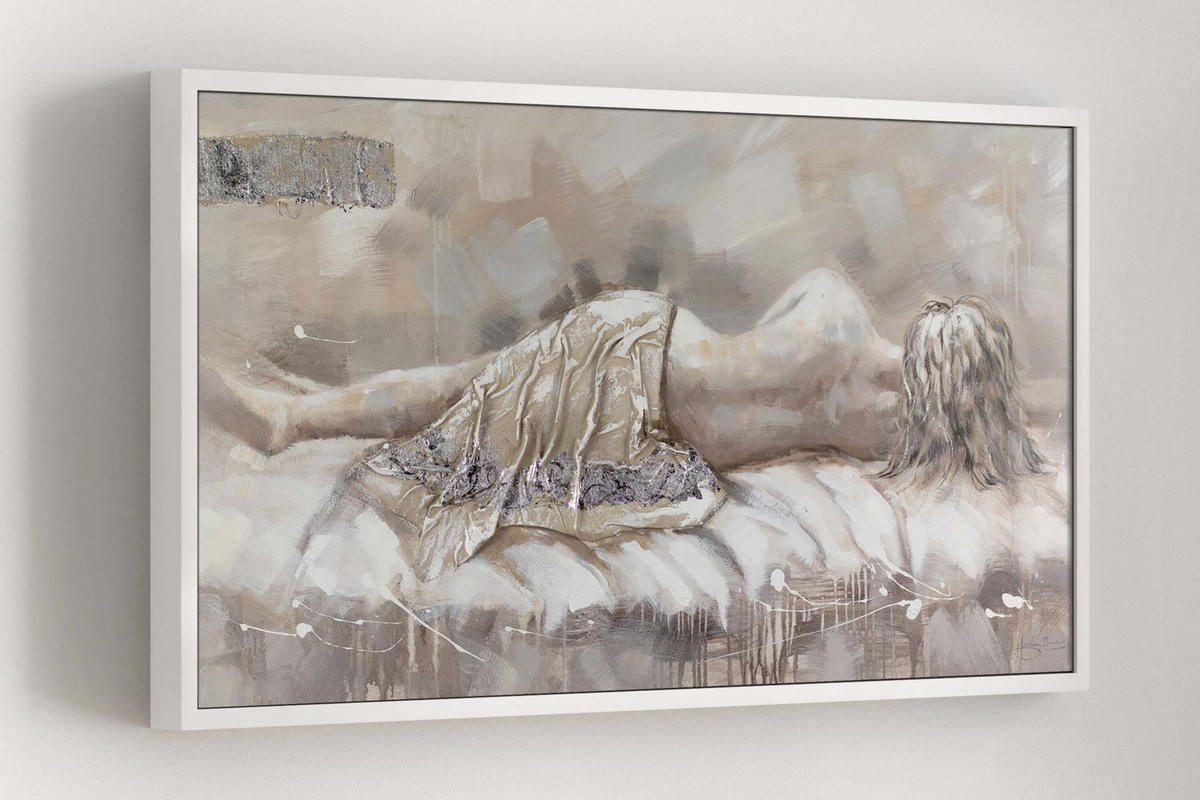 OLEJOMALBA 120/60 cm, Zvířata - béžová, dřevo/textil (120/60cm) - KUNSTLOFT