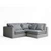 ECKSOFA Amalfi Grau Webstoff - Schwarz/Grau, Holz/Holzwerkstoff (238/222cm) - Maison de Reve