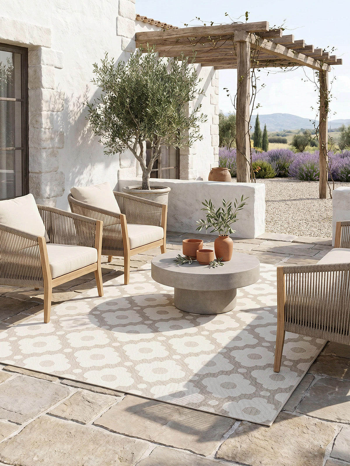 DESIGN Teppich für Innen und Außen beige - Beige, Textil (160/230cm) - AFK Living