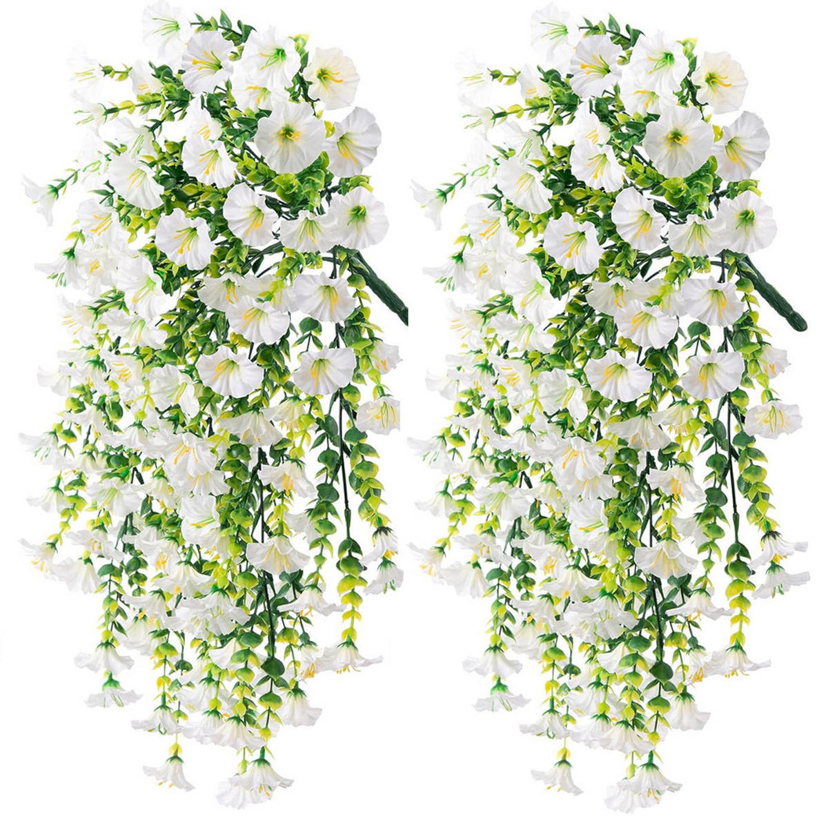 KUNSTBLUME 2 Stück Kunstblumen Veilchen Hängend - Weiß, Kunststoff (75cm) - Kaket