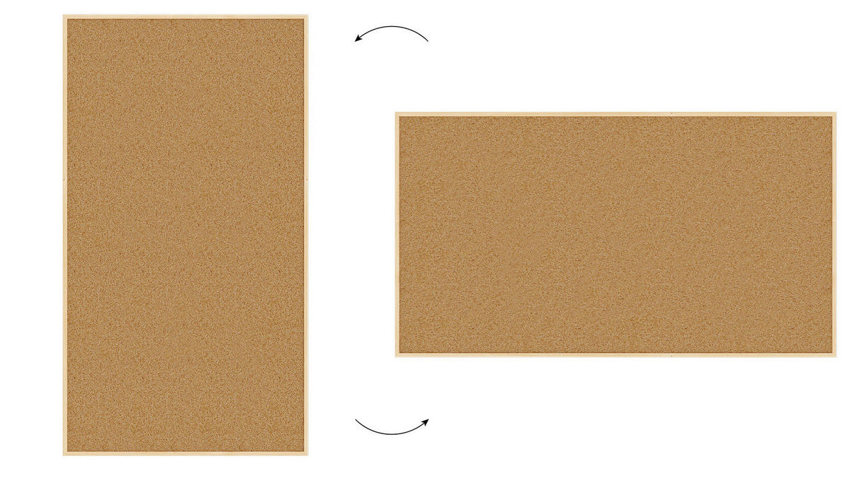 PINNWAND mit Naturholzrahmen 180x100cm - Braun, Holz (180/100/1.8cm) - ALLboards