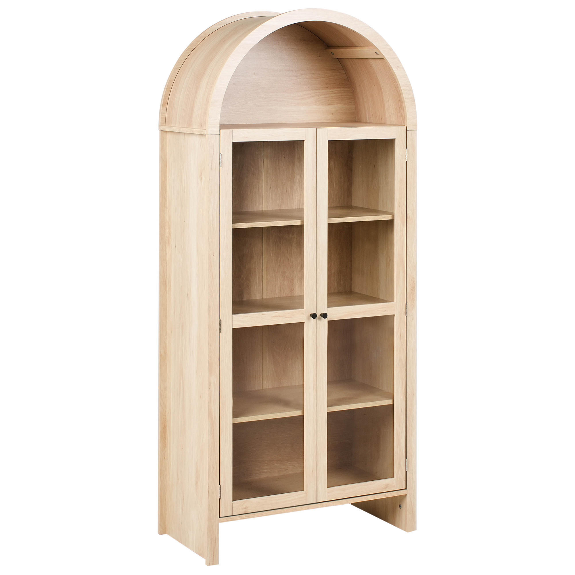 VITRÍNA se skleněnými dveřmi 79 cm Světle hnědá Glenwood - světle hnědá, kompozitní dřevo (79/178/40cm) - Beliani