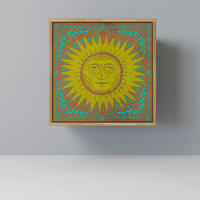 SIDEBOARD SUNSHINE EULOGY, Eichefarben, 57,5x42x57,5 cm, Ohne Füße - Eichefarben/Multicolor, Holzwerkstoff (57.5/57.5/42cm) - SpaceRebels