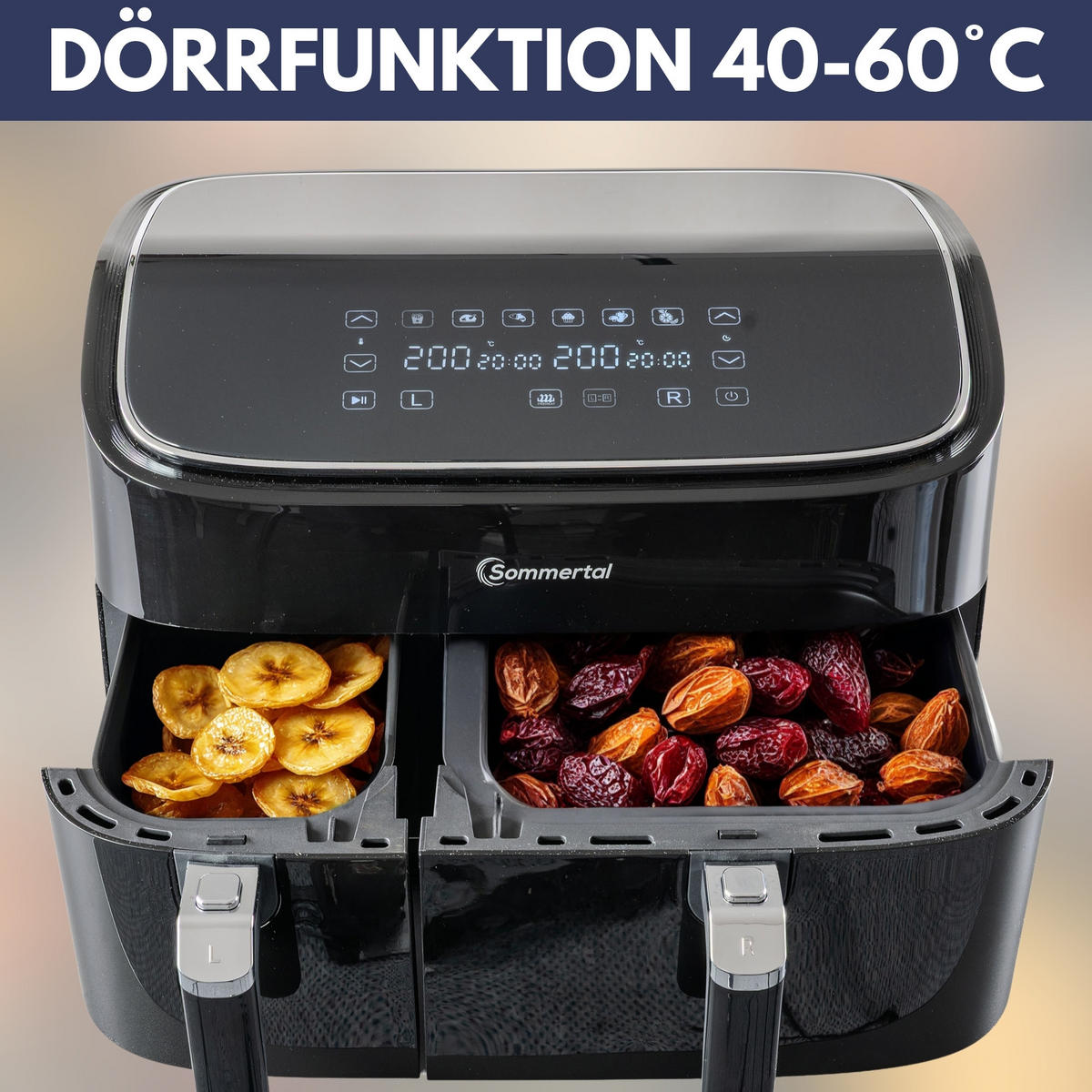 HEISSLUFTFRITTEUSE HF DUAL 900 - Schwarz, Kunststoff (42/31/37cm) - Sommertal