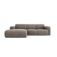 ECKSOFA links Molino aus Chenille-Stoff grau 4 Sitzplätze - Grau, Textil (170/250cm) - Micadoni