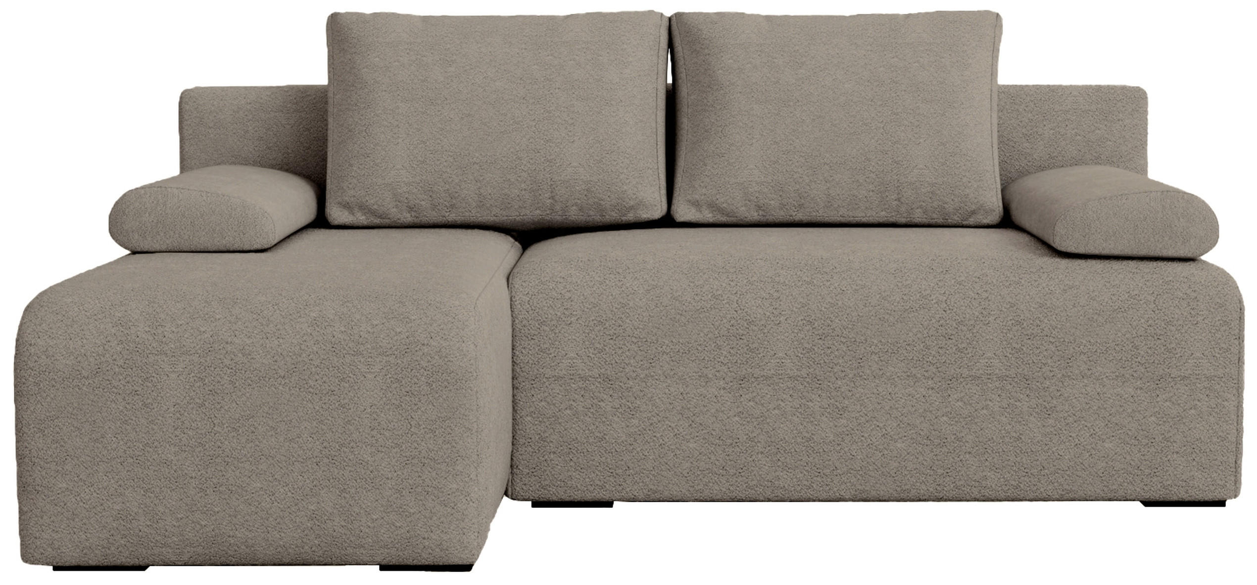 ECKSOFA Ernest mit Schlaffunktion Braun Bouclé - Braun, Textil (200/145cm) - Bromarkt