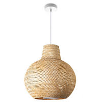 PENDELLEUCHTE Topu M - Beige/Weiß, Holz (38/38/42cm) - Paco Home