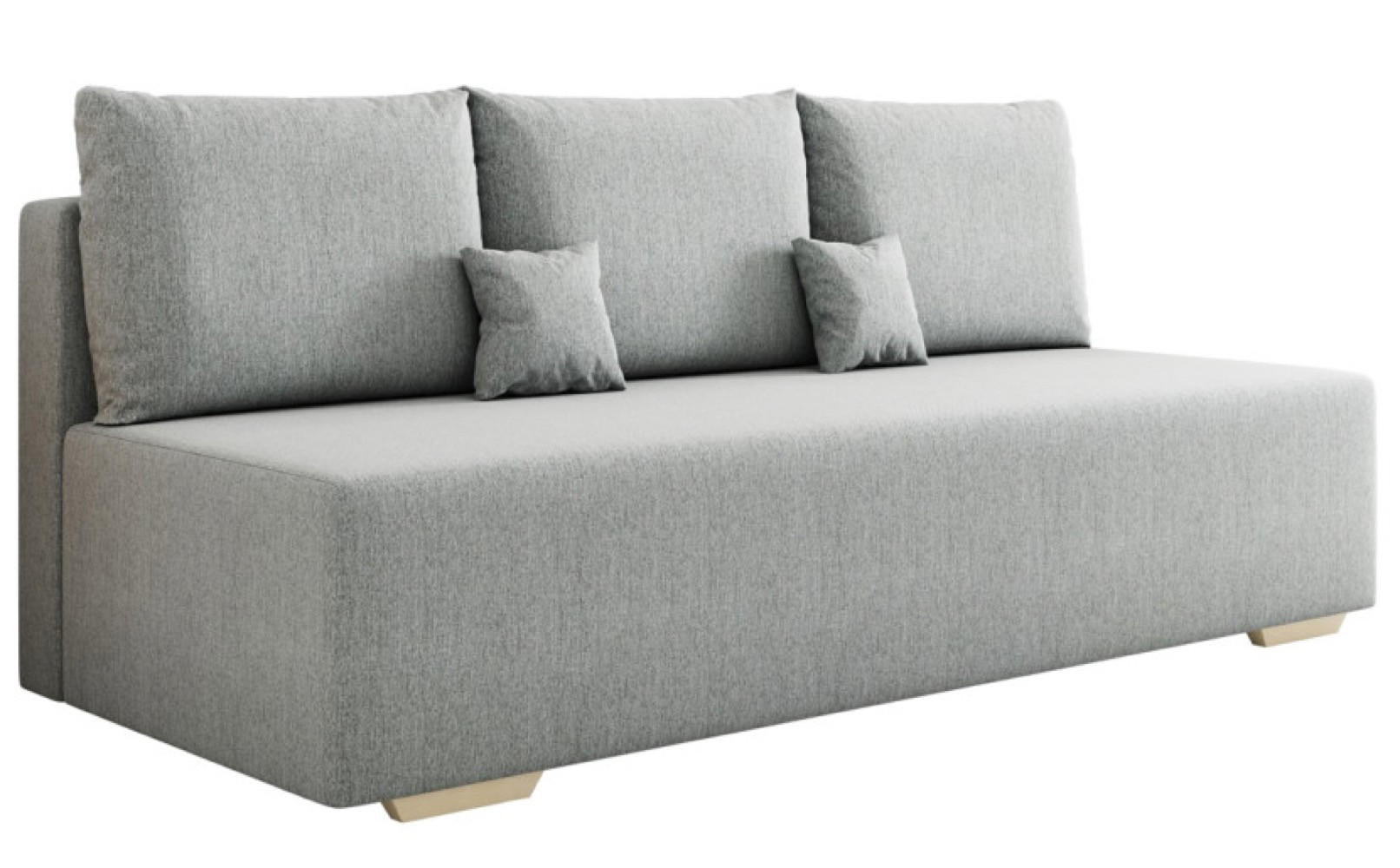 SOFA Hellgrau OLA Mit Schlaffunktion Ohne Armlehnen - Grau, Naturmaterialen/Textil (195/88/85cm) - Sepro Meble