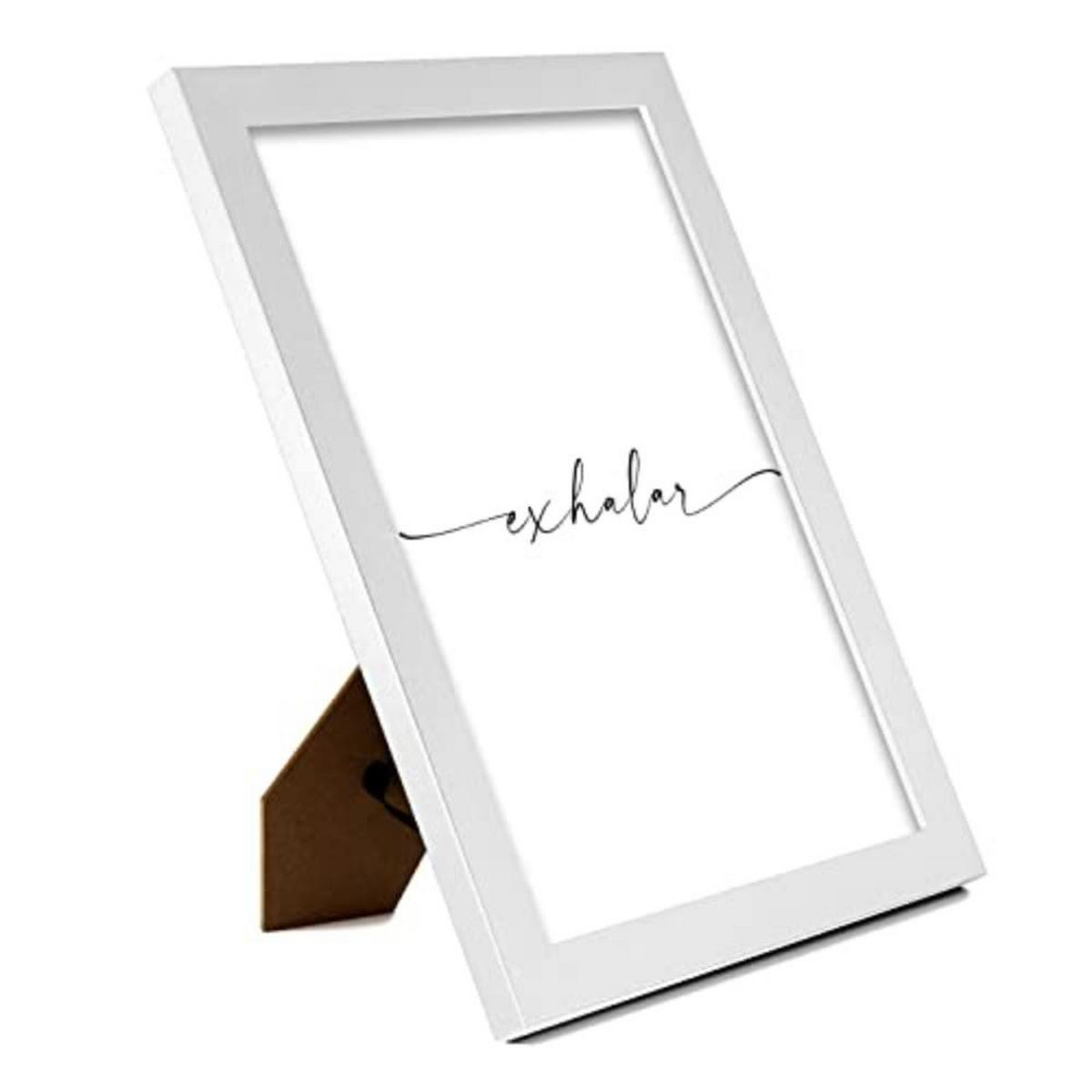 POSTER Set mit 4 Atmen TypografieStil A4 Weißer Rahmen - Weiß, Papier (29.7/3cm) - Nacnic