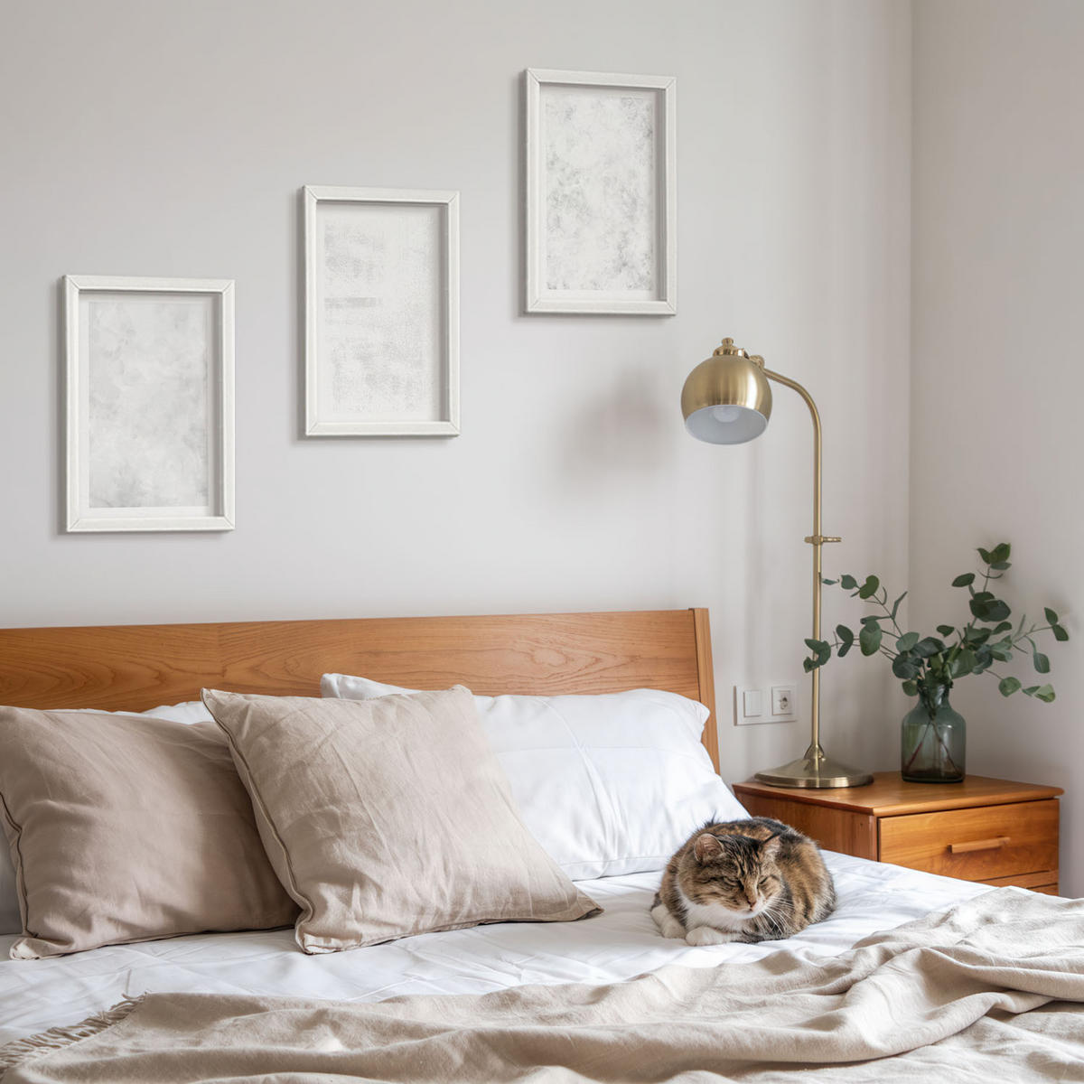 BILDER SET 3er Set - 20x30 cm Weißer Rahmen - Minimalistischer Hintergrund mit weißen Punkten - Weiß, Kunststoff (20/30cm) - TULUP
