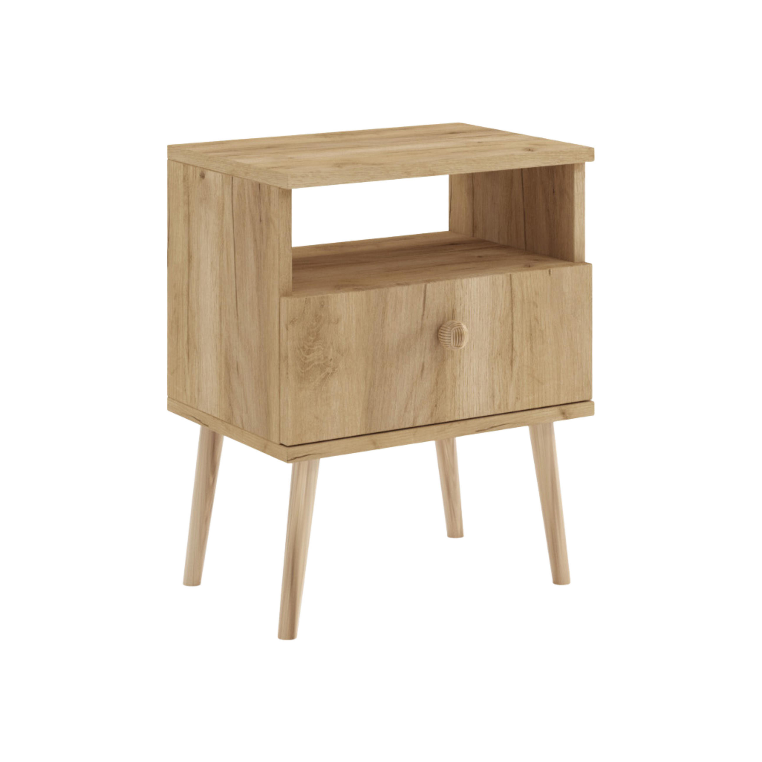 NACHTSCHRANK NATURA 44x31 cm, Eiche Craft, mit Schublade und Fach - Naturfarben, Holzwerkstoff (44/55.5/31cm) - Excellent Home