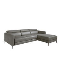 ECKSOFA Dunkelgrau Dunkler Stahl 258/173/95 cm - Dunkelgrau/Grau, Leder (258/173cm) - ANGEL CERDA