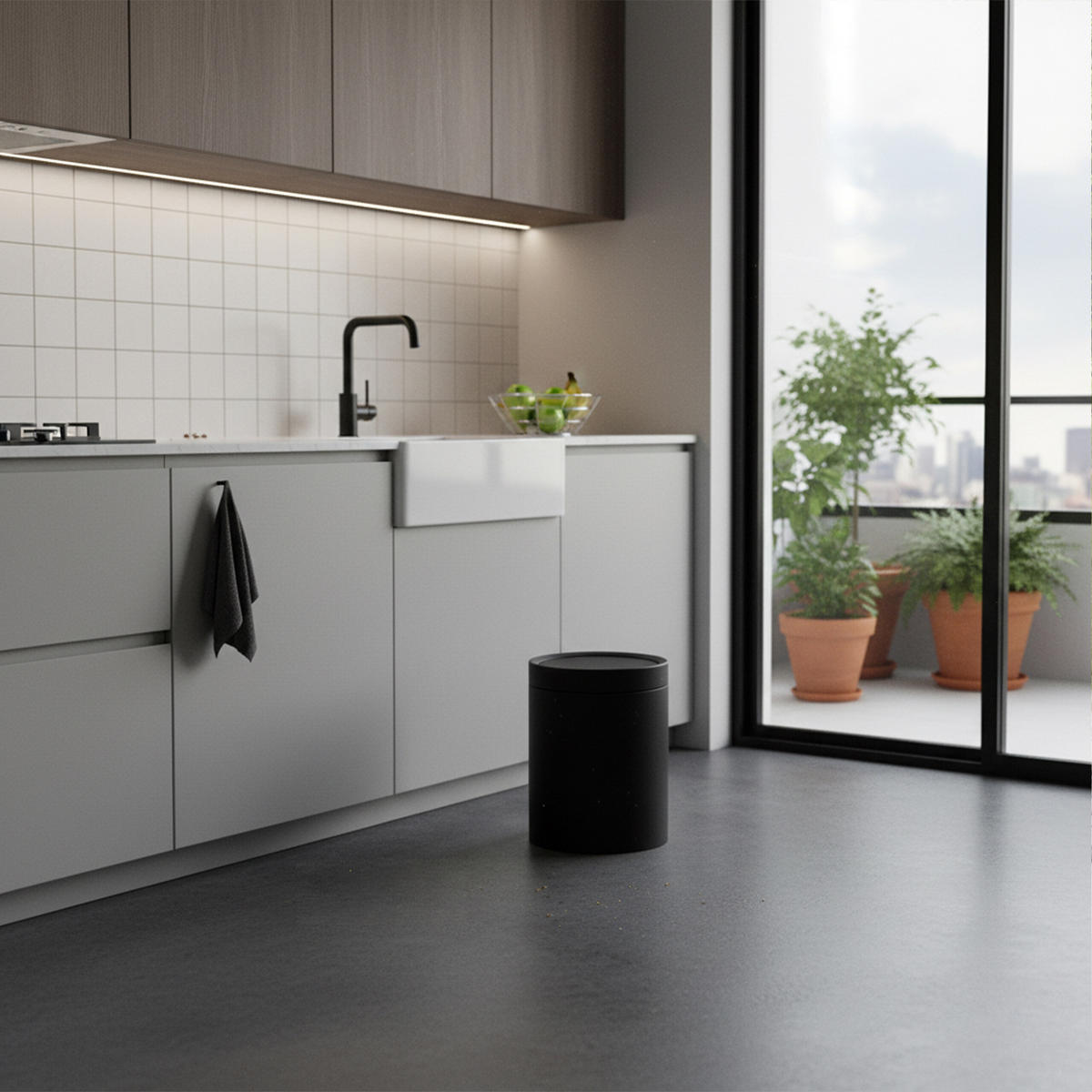 KOSMETIKEIMER - Schwarz, Kunststoff (20/26/20cm) - Relaxdays