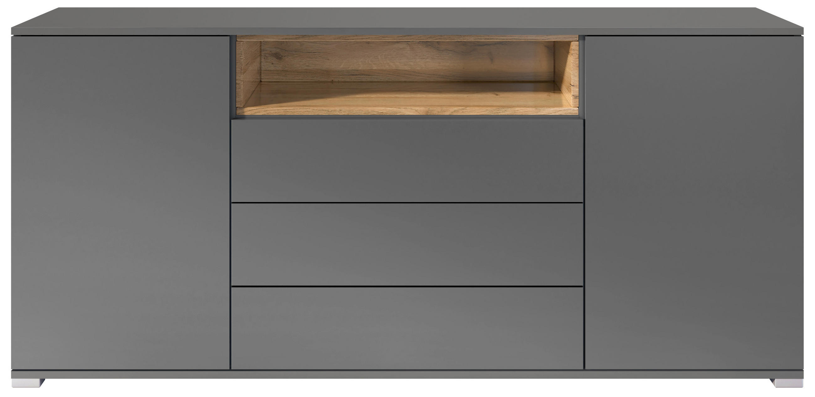 SIDEBOARD Skadu Eiche Natur - Eichefarben, Holzwerkstoff (166.5/75.5/35cm) - Vladon