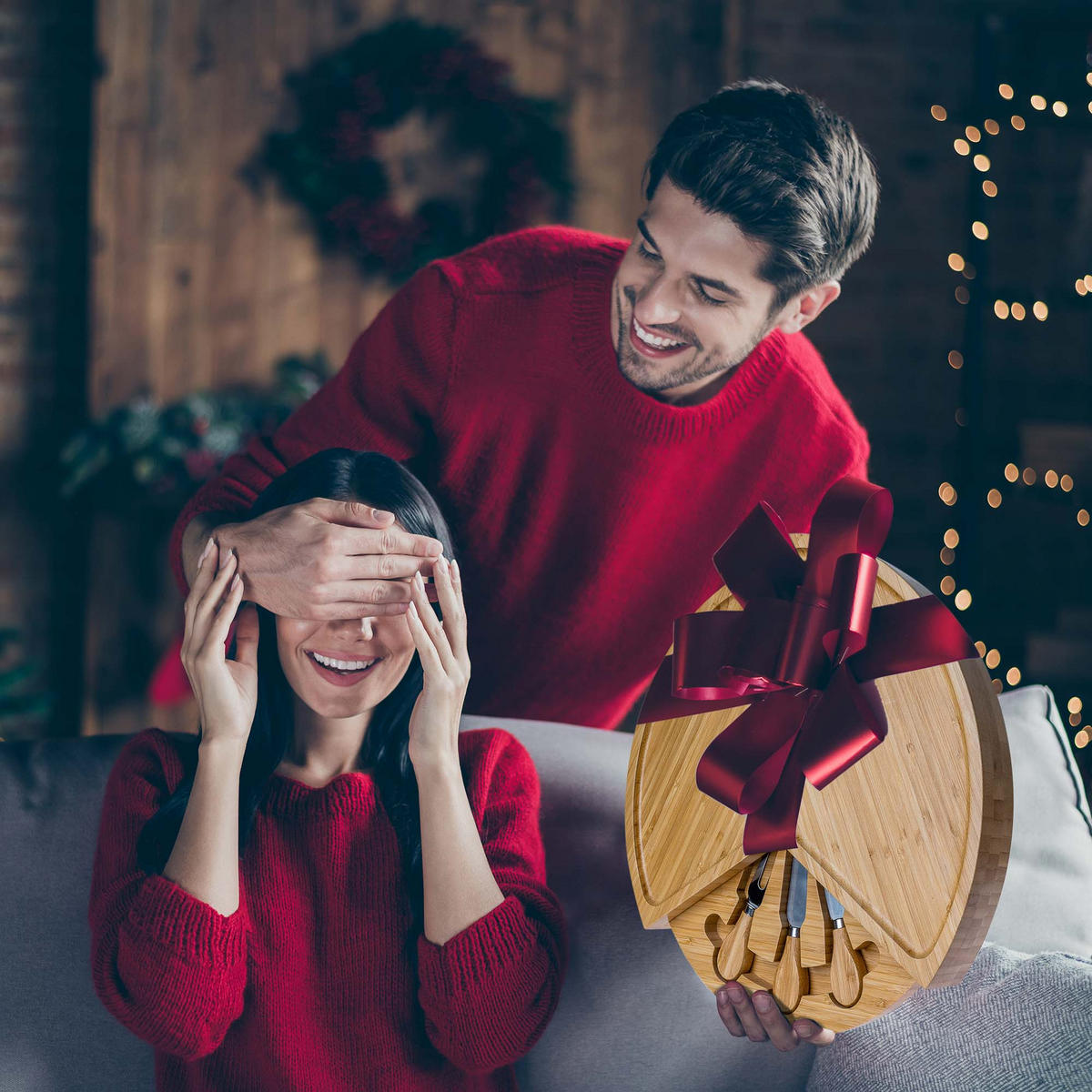 KÄSEBRETT mit Käsemesser Set 37cm - Beige, Holz (21/34.7cm) - BlauKe