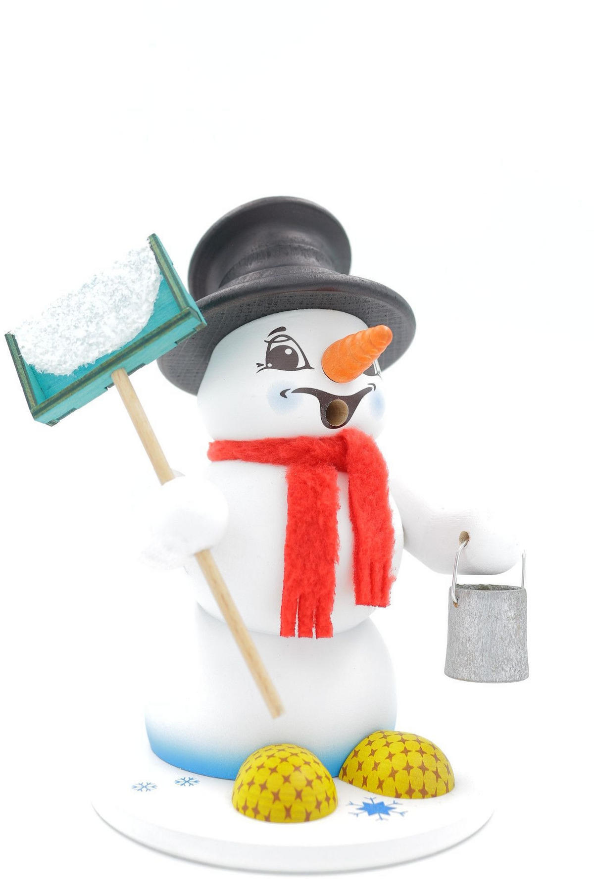 RAUCHFIGUR Schneemann Weiß Schneeschieber 19 cm - Multicolor, Holz (15/19/0.1cm)