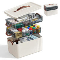 MEDIZINBOX Weiß Kunststoff 2 Einsätze 24x33x22 cm - Weiß, Kunststoff (33/24/22cm) - Relaxdays