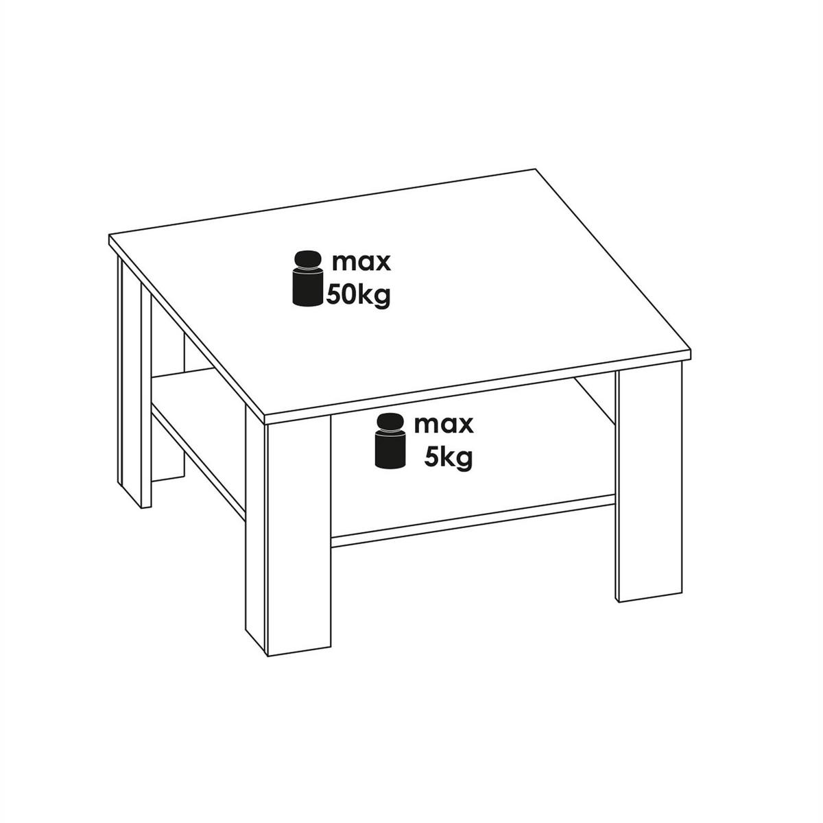 COUCHTISCH FELICE - Weiß/Sonoma Eiche, Holzwerkstoff (68/68/41cm) - CARO-Möbel