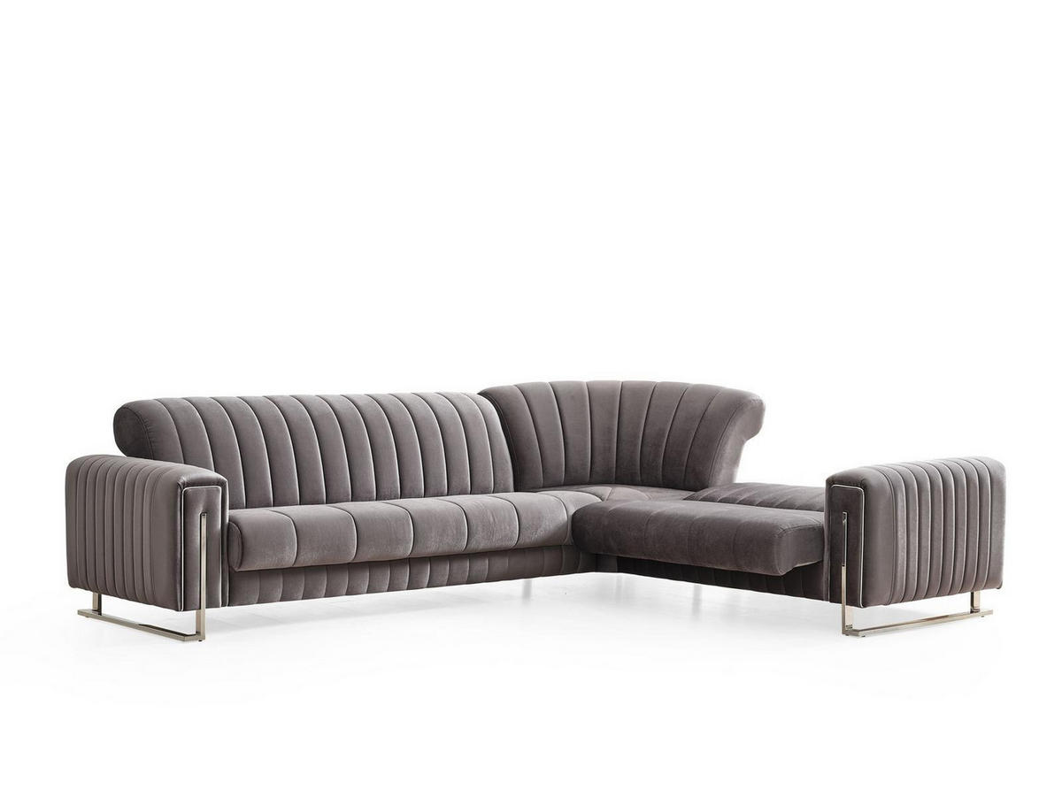 ECKSCHLAFSOFA Kochi Grau - Langer Schenkel Links - Grau, Holzwerkstoff/Kunststoff (315/245cm)