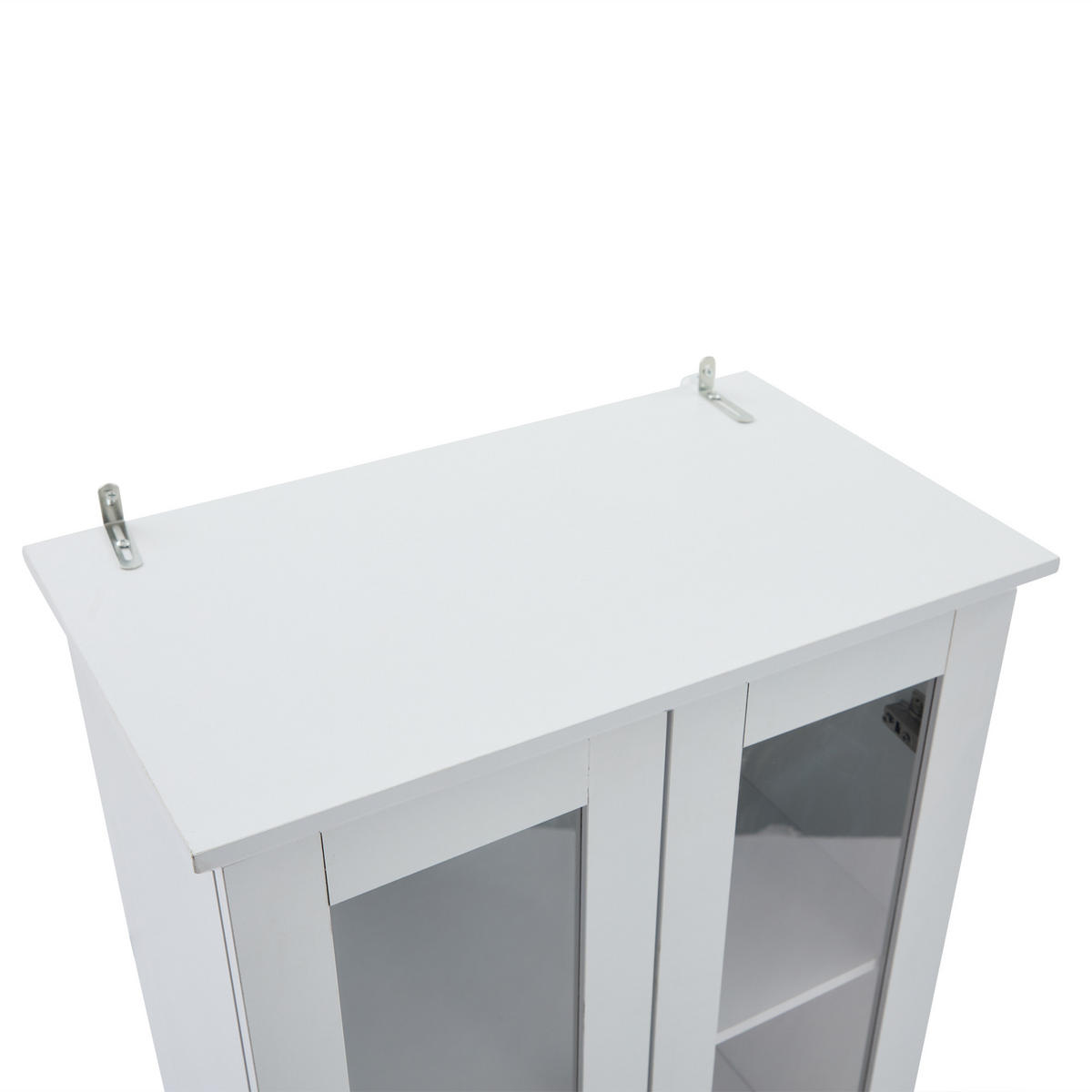 LED-VITRINE mit 2 Schubladen in weiß - Weiß, Holz (36/165/60cm) - KOMHTOM