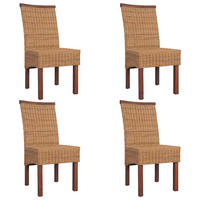 ESSZIMMERSTUHL für den Außenbereich, 4er set, 47/50/97 cm, aus Mango und Rattan, in Braun - Braun, Naturmaterialien/Holz (50/97/47cm) - vidaXL