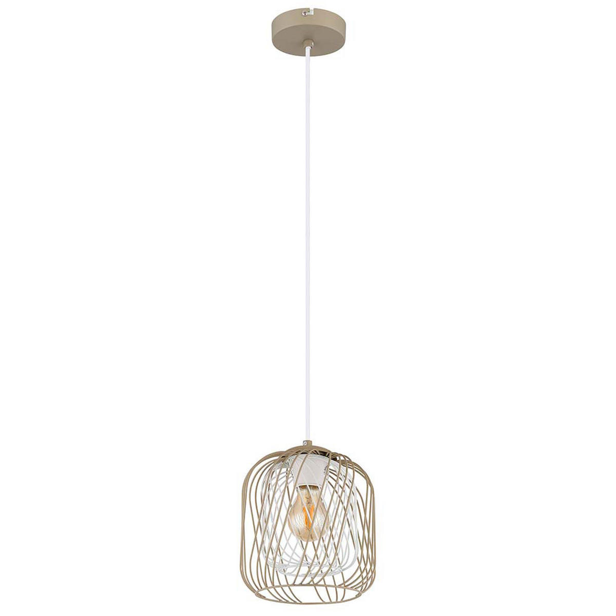 LED HÄNGELEUCHTE DICHTI Metall Beige - Beige, Glas (18/18/150cm) - Globo Lighting