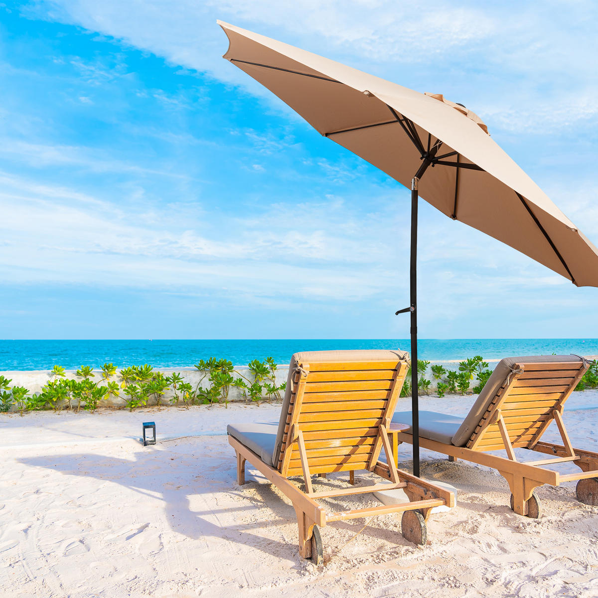 SONNENSCHIRM Ampel Rechteck khaki - Beige, Metall (300/300cm) - ComfortXL