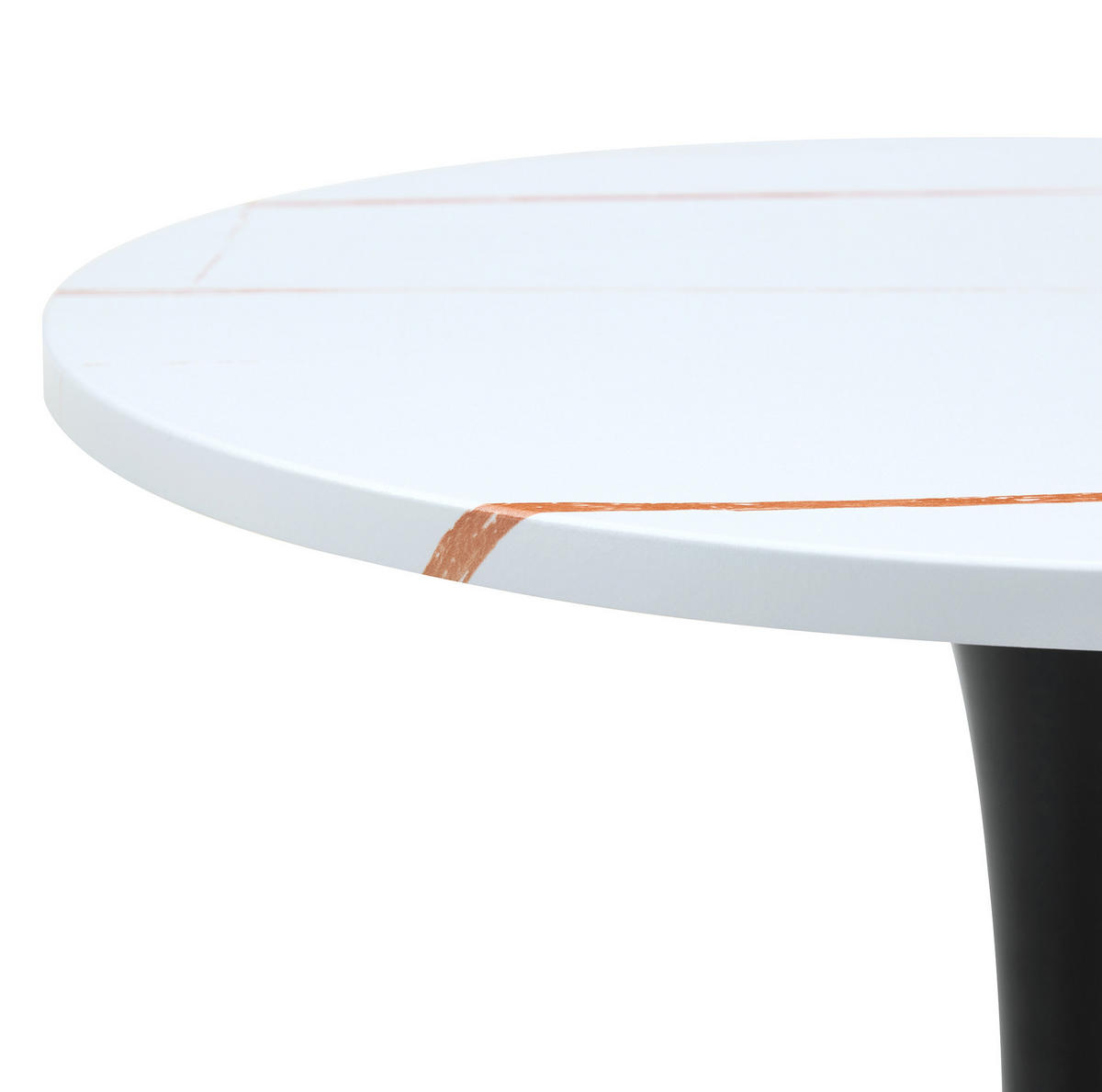 BEISTELLTISCH rund 60/H 72 cm in Weiß/Schwarz mit MDF-Platte - Weiß, Holzwerkstoff (60/60/72cm) - BEAOK