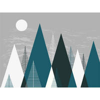 FOTOTAPETE Berglandschaft 375 x 270 cm - Grau, Papier (375/270cm) - Sanders & Sanders