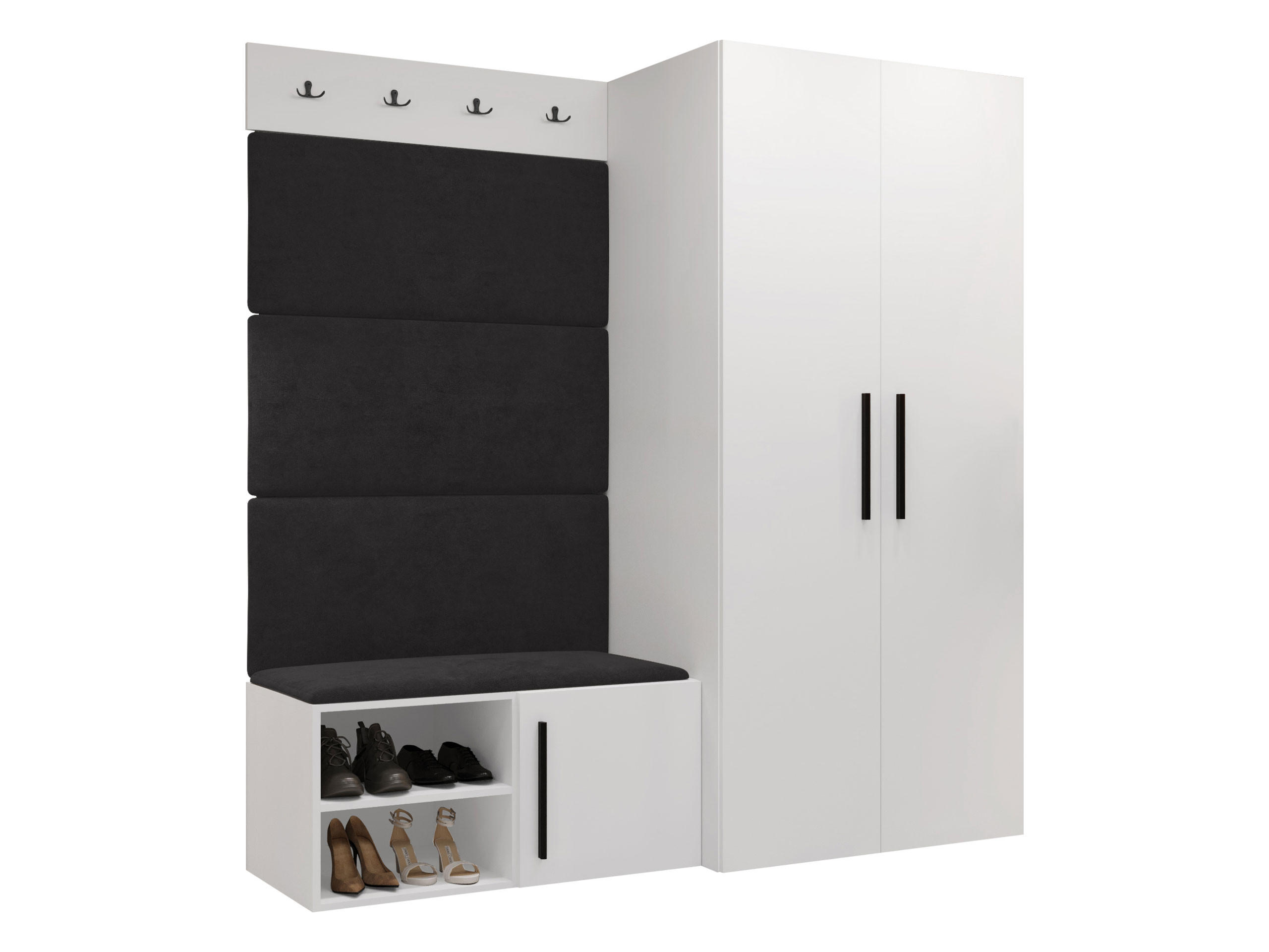 GARDEROBEN-SET Medi I - Anthrazit/Schwarz, Holzwerkstoff/Kunststoff (80/191/50cm) - MIRJAN24