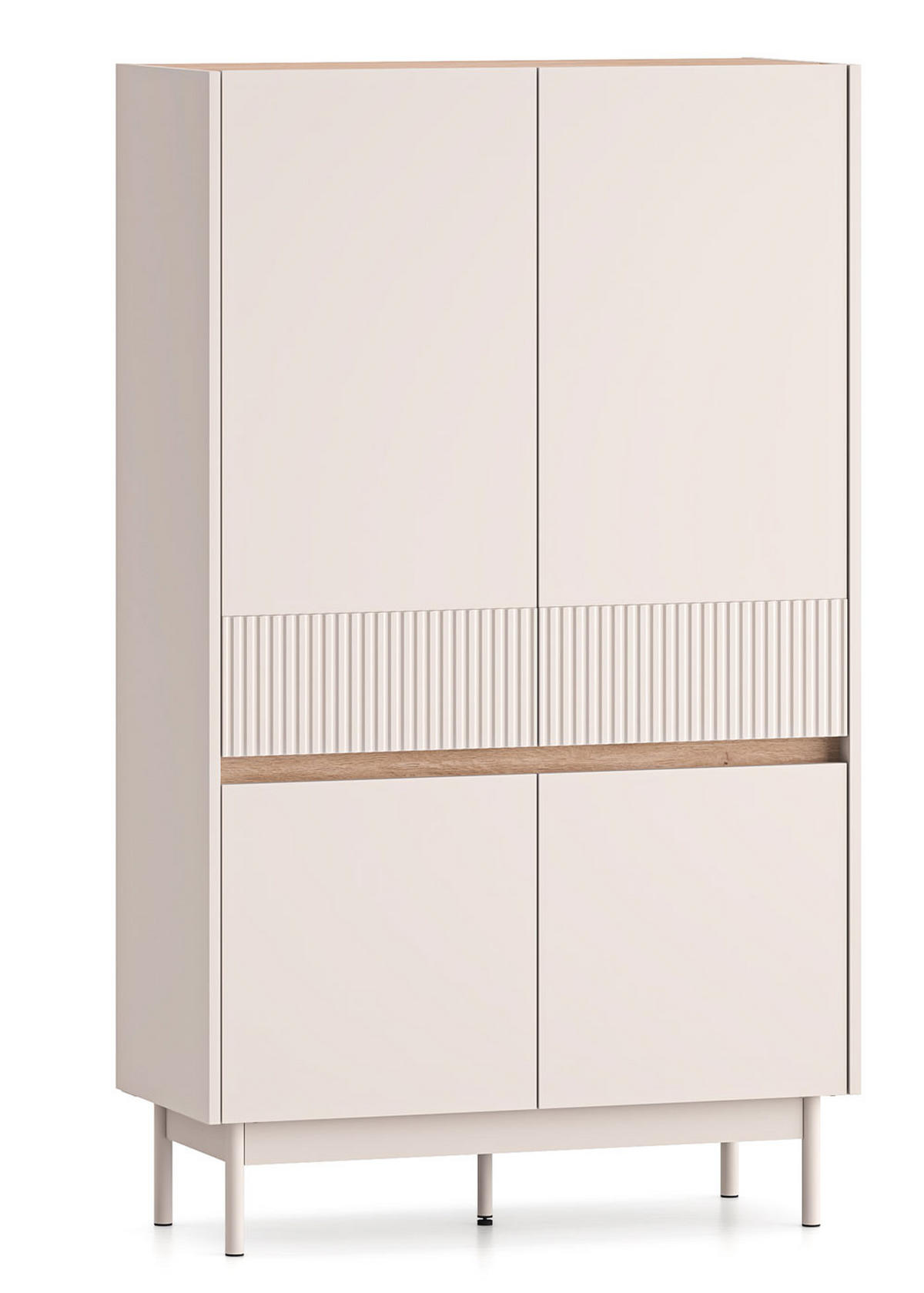 HIGHBOARD Dunea Cashmere / Eiche Cremona Torro 92 / 40 / 156cm - Multicolor/Creme, Holz/Holzwerkstoff (92/156/40cm) - Feldmann-Wohnen