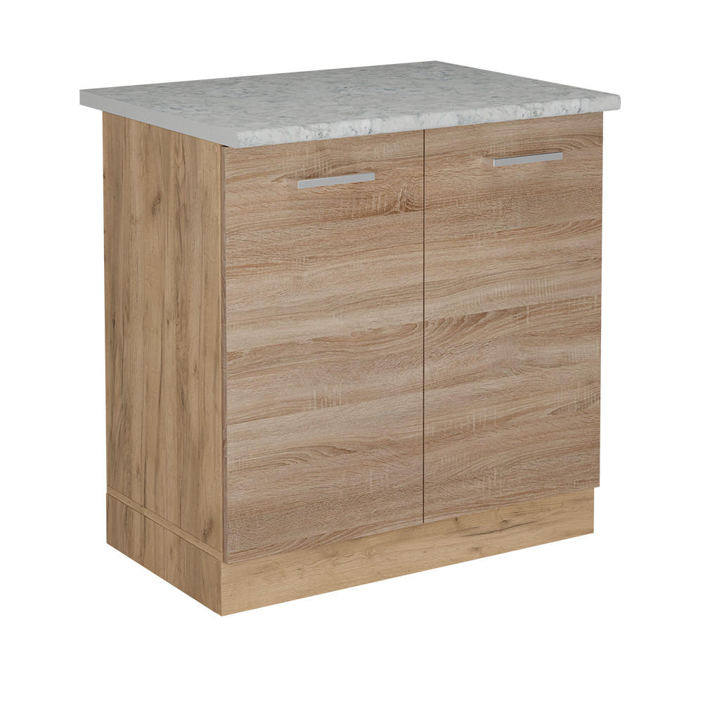 DISKBÄNKSSKÅP R-Line Sonoma 80 cm AP marmor Sonoma ek, Ekfärgad 81.6/80/60 cm