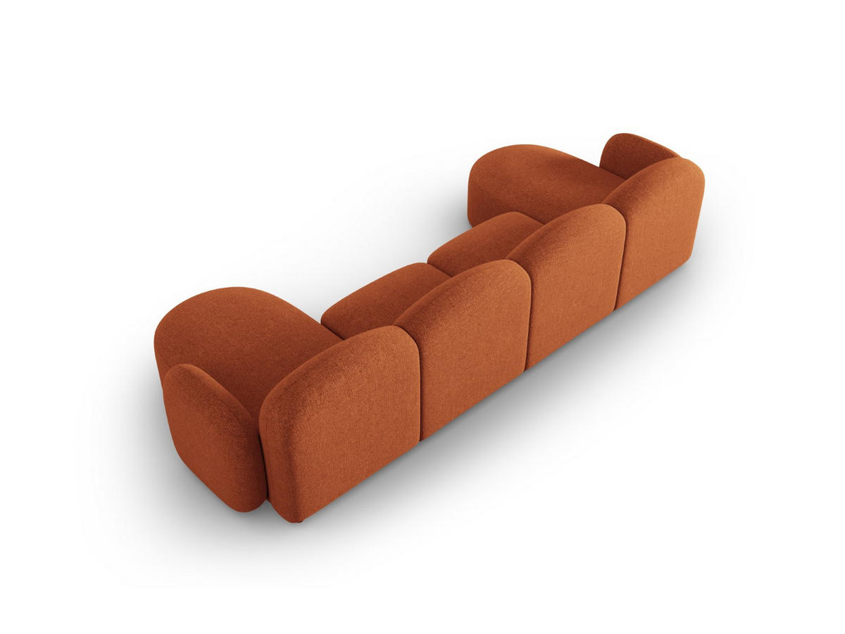 PANORAMASOFA Blair aus Chenille-Stoff mischung terrakotta 6 Sitzplätze - Terra cotta, Textil (155/80/350cm) - Micadoni