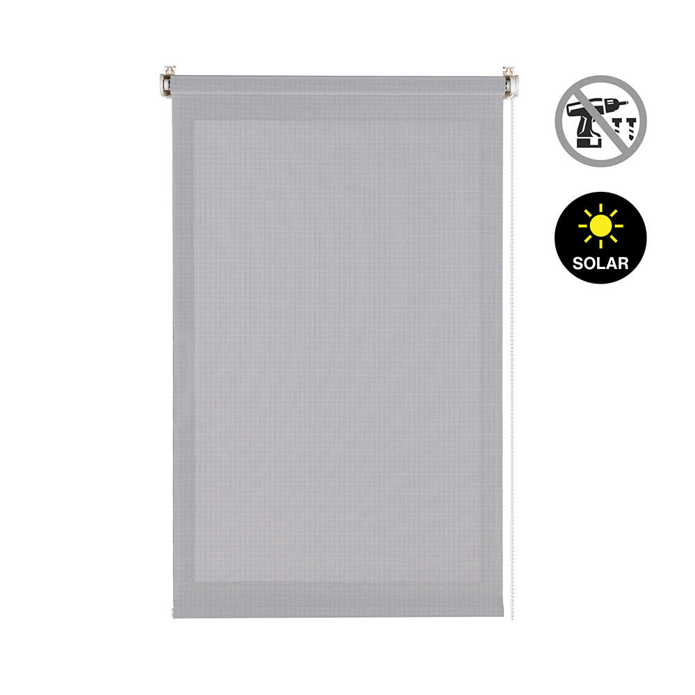SCREEN-ROLLO without drilling Grau 60X180 - Grau, Kunststoff (60/180cm) - STORESDECO