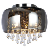 LED DECKENLEUCHTE Kalla Grau Glas - Grau, Glas (35/35/28cm) - Globo Lighting