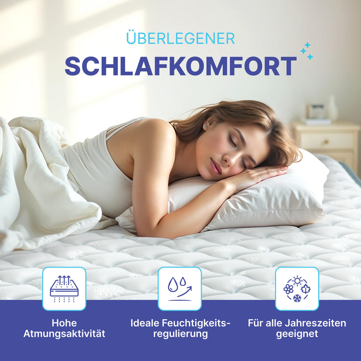 TASCHENFEDERKERNMATRATZE VIKTORIA Höhe 25cm 90x200cm - Weiß, Textil/Metall (90/200cm) - Arensberger