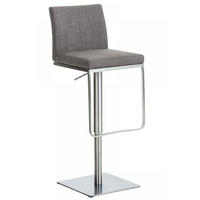 BARHOCKER Stoff Grau - Edelstahlfarben/Grau, Textil/Metall (42/86/44cm) - CLP