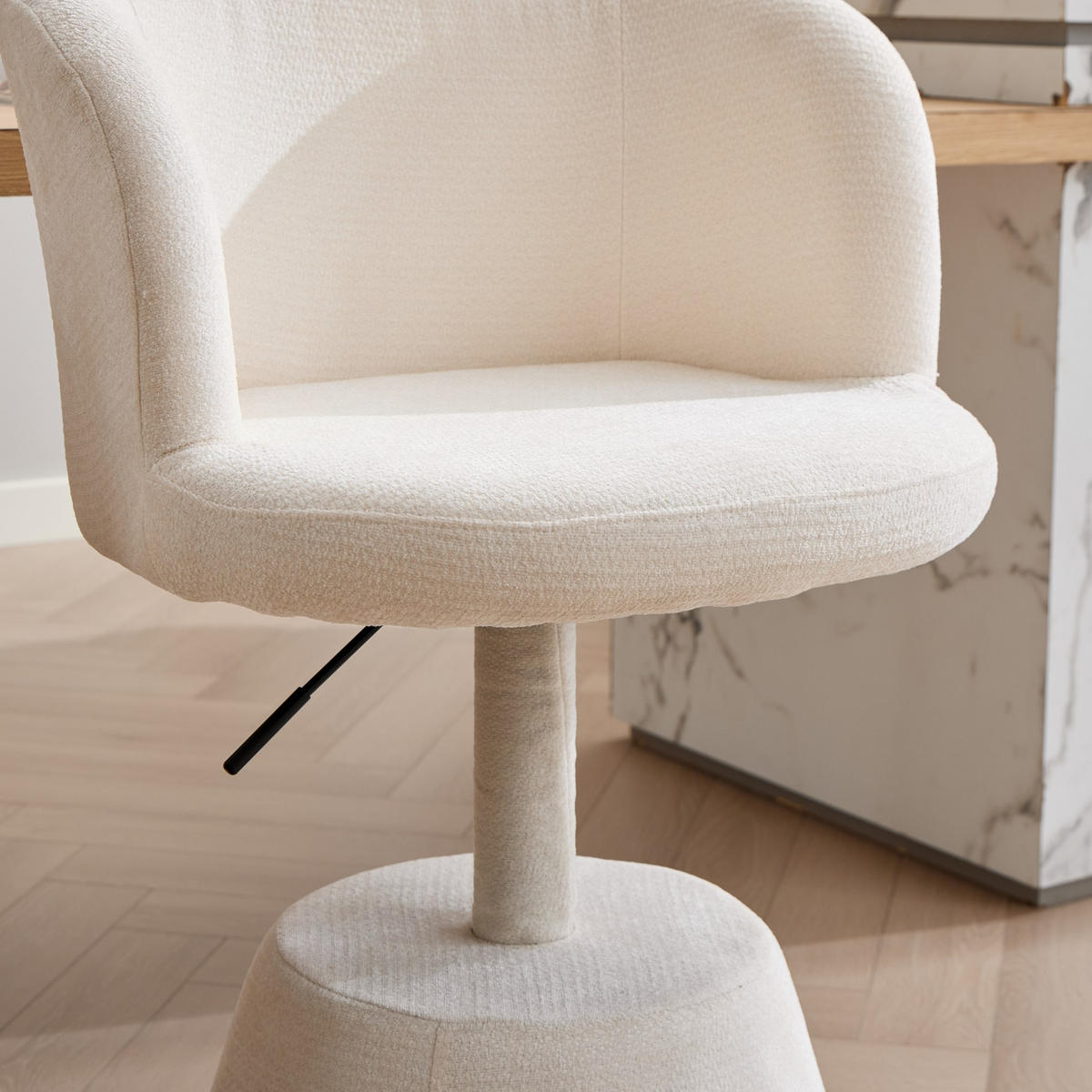 BARHOCKER Beige 1er-Set Höhenverstellbar Drehbar 360° Chenille - Beige, Textil (57.5/92.5/60cm) - PANGIVO