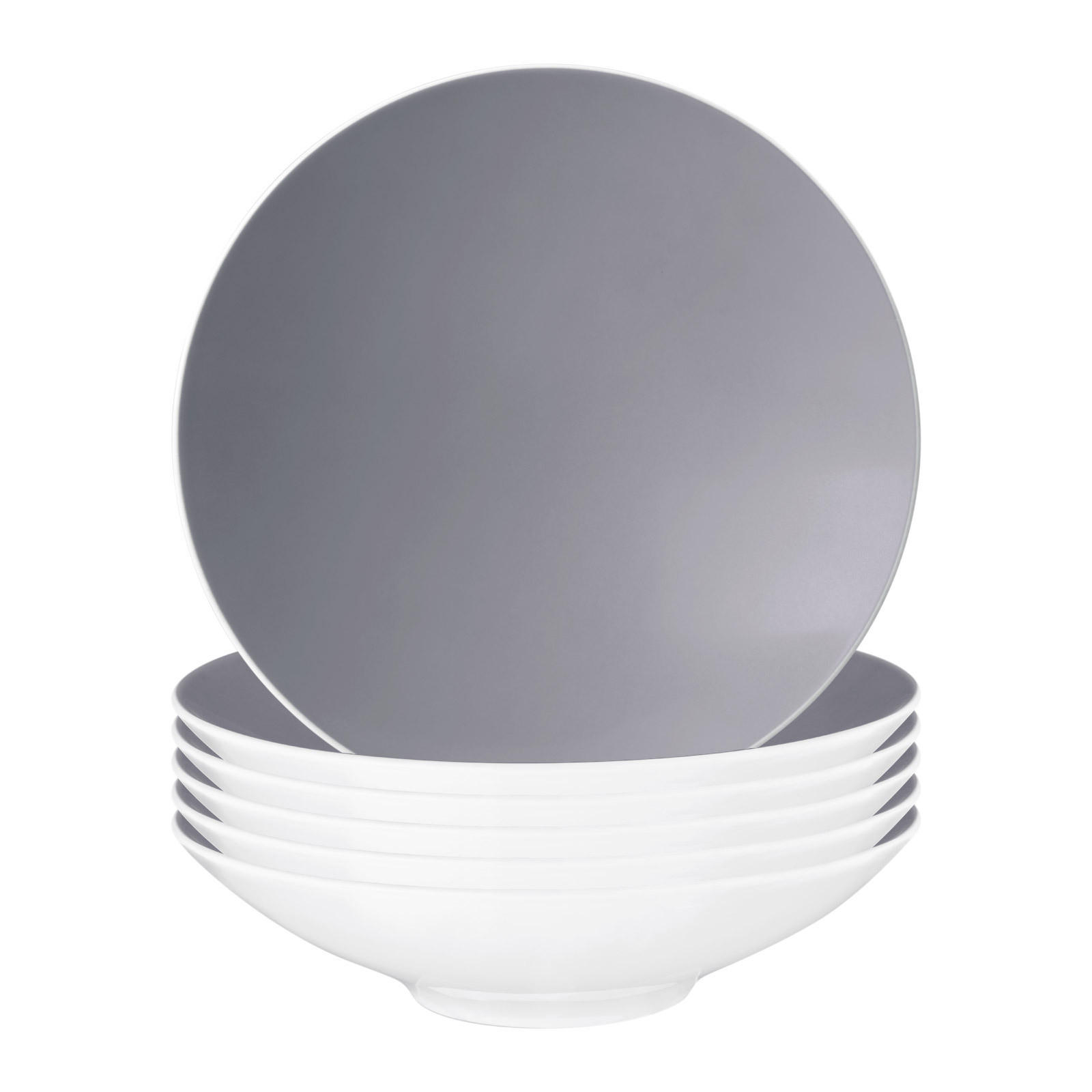 PASTA- / SUPPENTELLER Life Fashion Elegant Grey ø 23,3 cm 6er Set - Grau, Keramik (23.3cm) - Seltmann Weiden