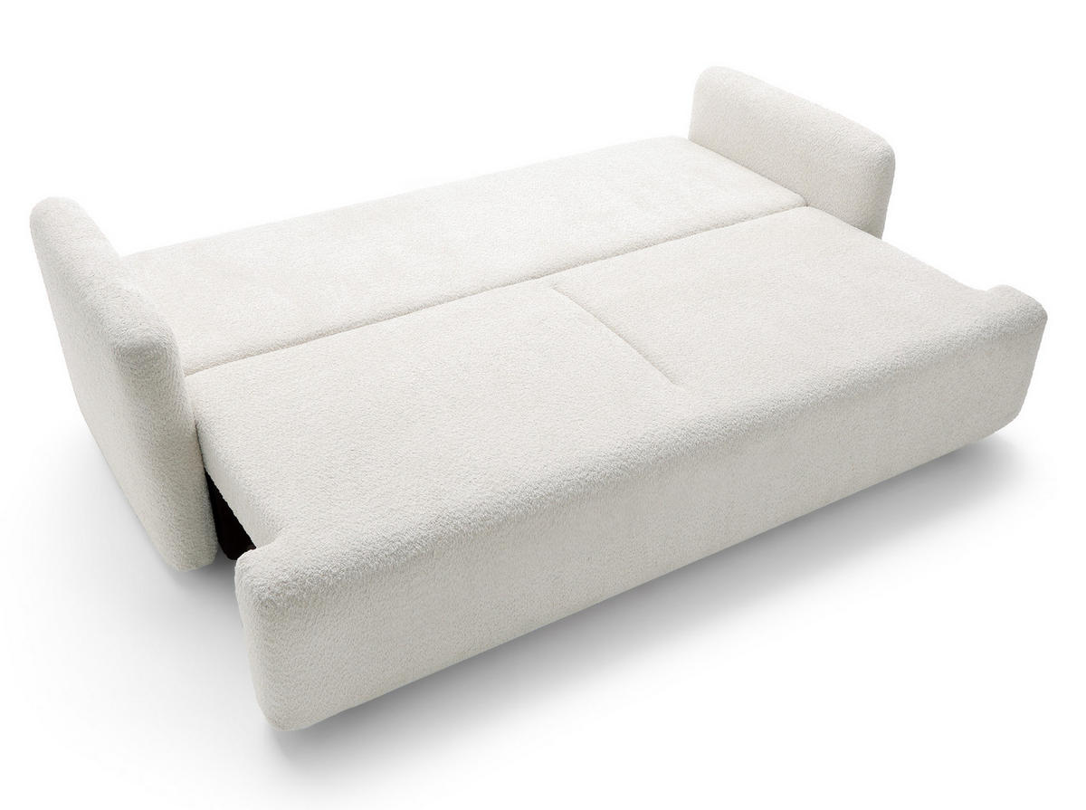 SCHLAFSOFA Lambina Cremeweiß Boucle - Creme/Schwarz, Kunststoff/Textil (227/92/104cm) - Selsey