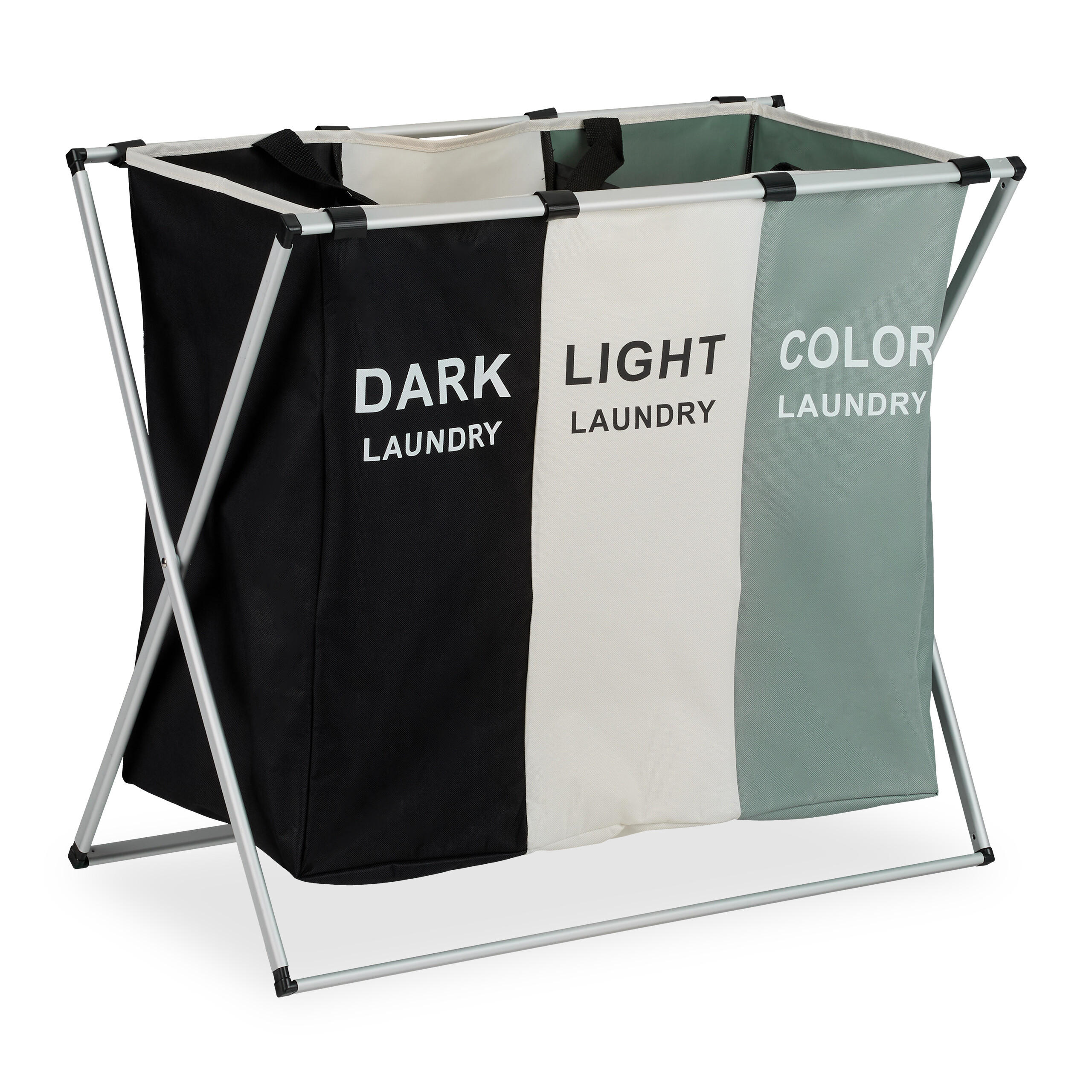WÄSCHESAMMLER - Multicolor, Kunststoff/Textil (65/60/36.5cm) - Relaxdays