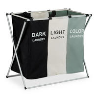 WÄSCHESAMMLER - Multicolor, Kunststoff/Textil (65/60/36.5cm) - Relaxdays