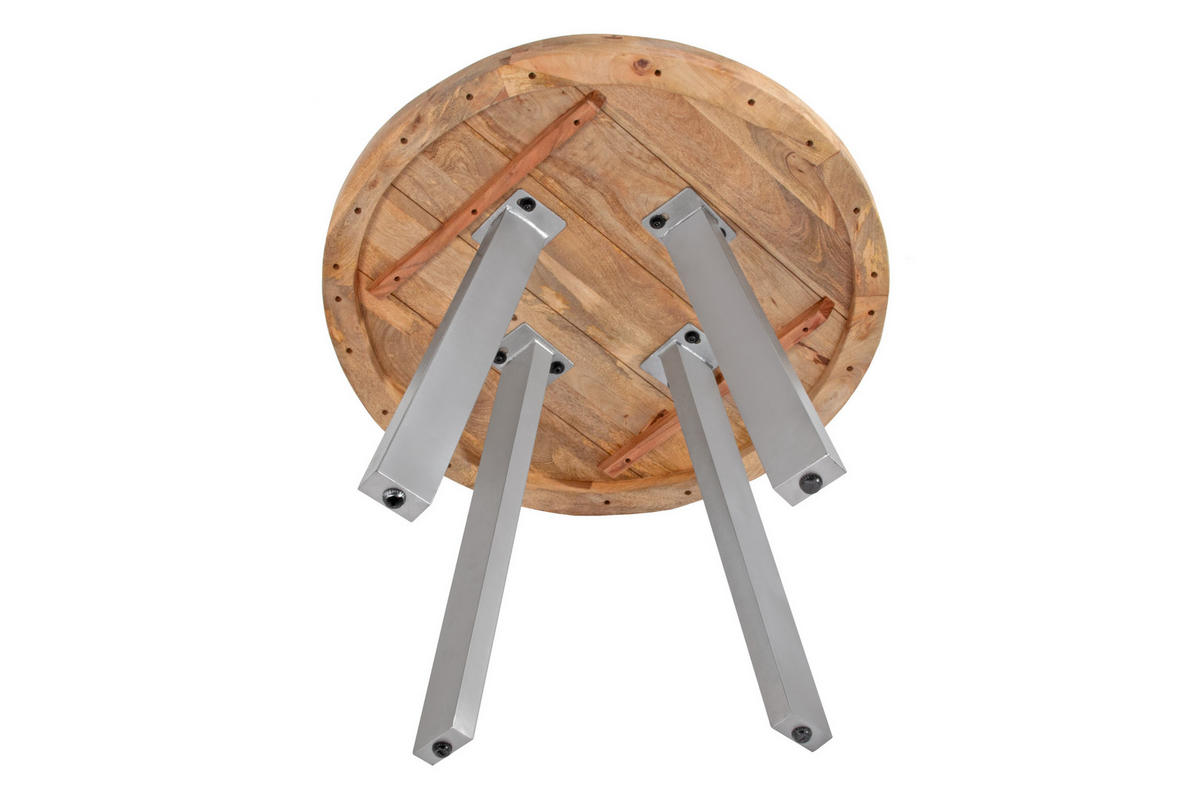 ESSTISCH ADELINA - Beige/Silberfarben, Holz/Metall (140/140/77cm) - SAM