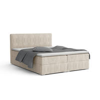 BOXBETT LON IV 200/200 in Cord Creme H4 - Creme, Holz/Holzwerkstoff (200/200cm) - Deine Möbel 24