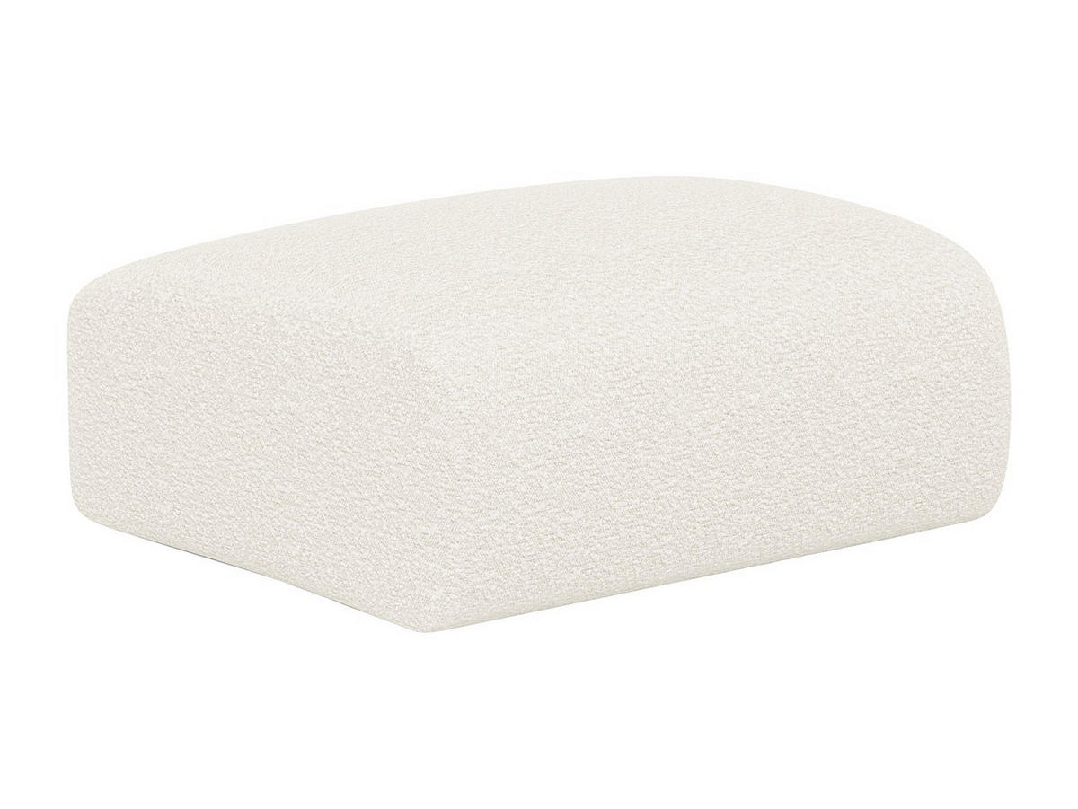 SOFA 3-Sitzer & Hocker - Bouclé-Stoff - Weiß - POGNI - Weiß, Textil (205/73/97cm) - Vente-Unique