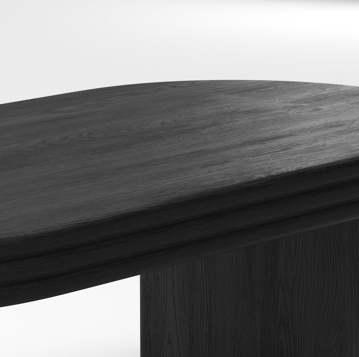 COUCHTISCH 120/60/41.5 cm schwarz aus MDF mit Holzfurnier und ovaler Form - Schwarz, Holzwerkstoff (120/60/41.5cm) - OKMYHOME