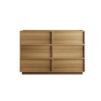 KOMODA z MDF a dřevotřísky 115x48x78 cm dubová se 6 zásuvkami, bez úchytek a s ochranou proti převrácení - ořechová, kompozitní dřevo (115/78/48cm) - Modfu