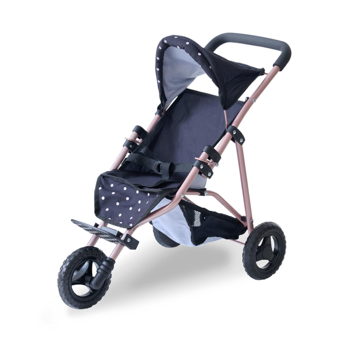 PUPPENWAGEN Jogging, Schwarz, 54cm - Schwarz, Holzwerkstoff (33/54/61cm) - Teamson Kids