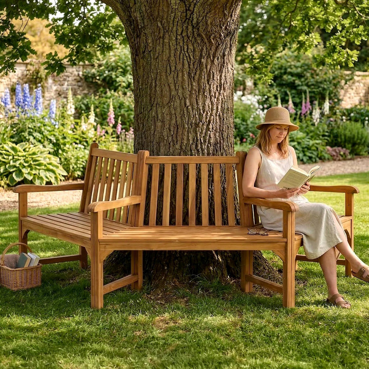 GARTENBANK 250/125 cm Holz Teak - Teakfarben, Holz (250/93/125cm) - CLP